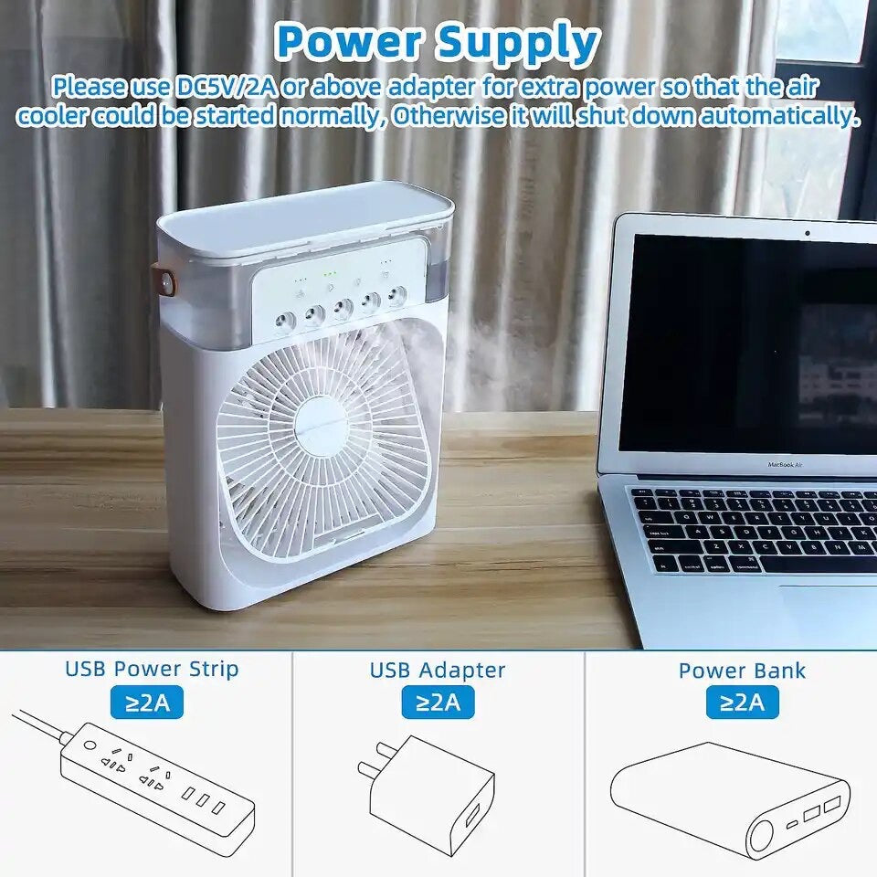 VENTILADOR PORTÁTIL CON HUMIFICADOR