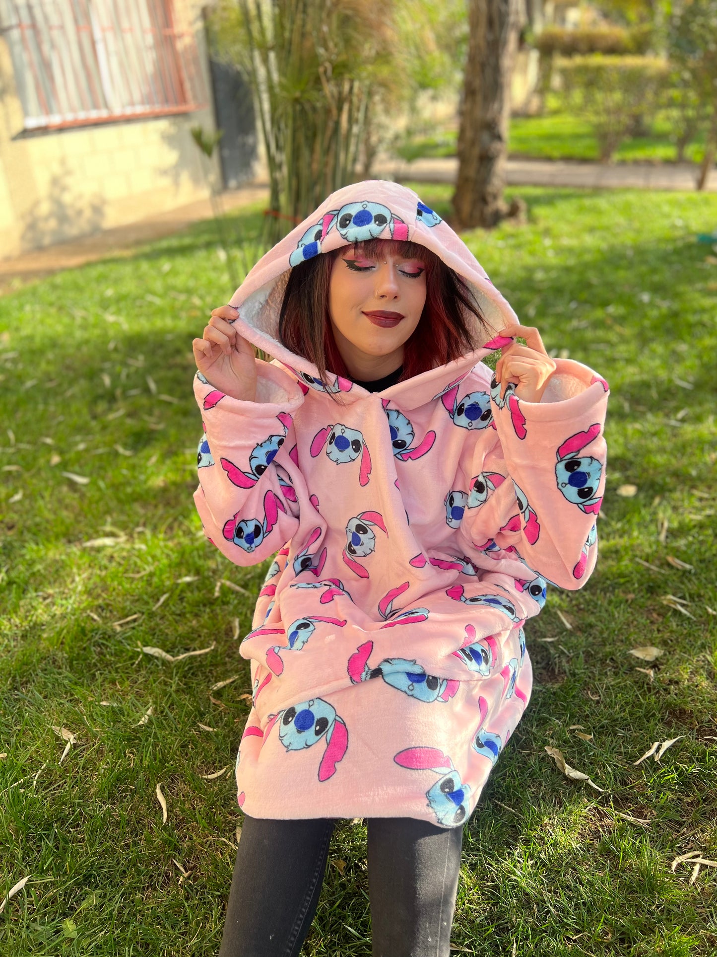 HOODIE ROSA STITH