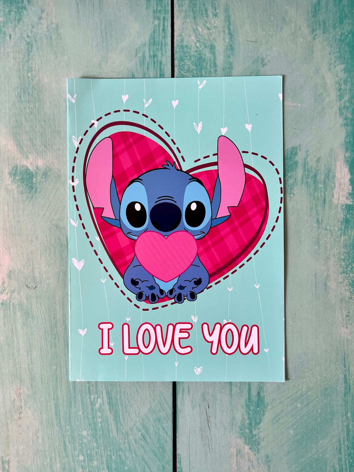 Tarjeta San Valentín Stitch Love