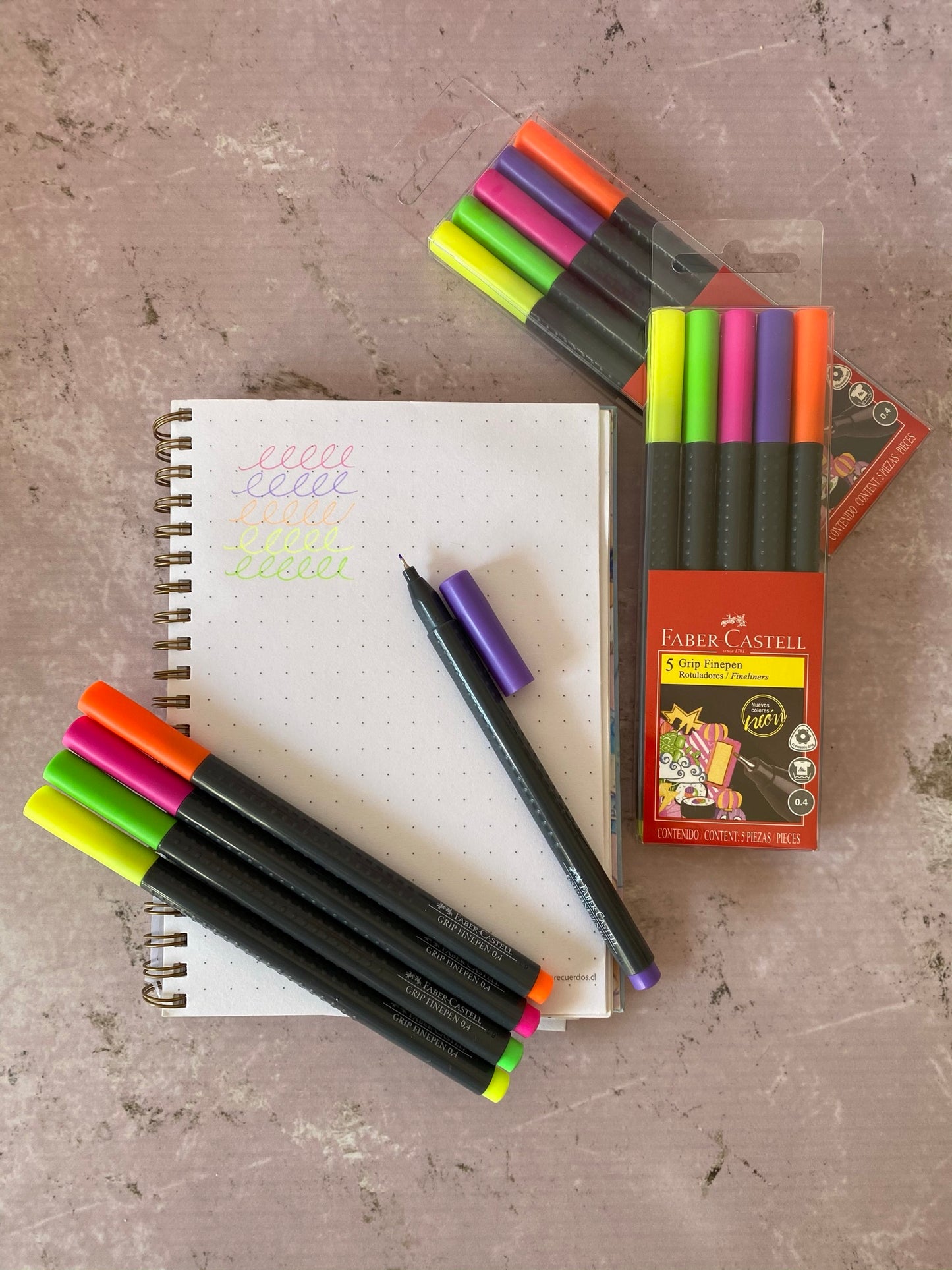 Marcador Grip Finepen Neón