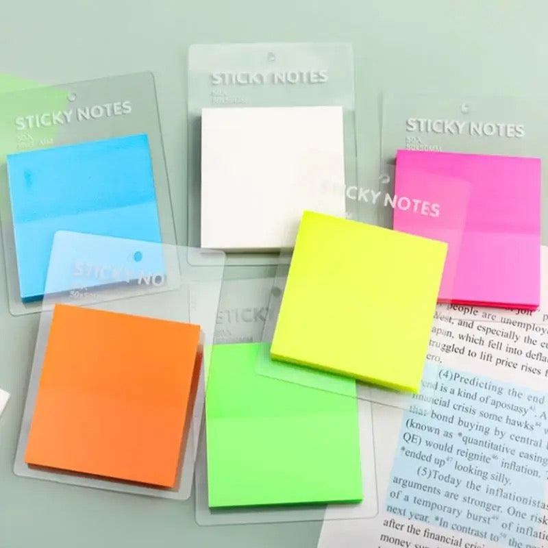NOTAS ADHESIVAS NEON TRANSPARENTE